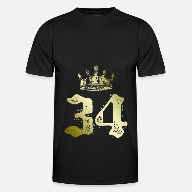 34 Number crown - Men's Functional T-Shirt - black