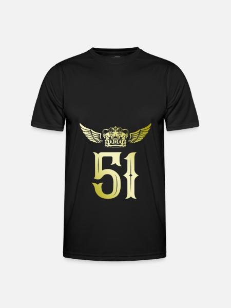 51 Zahl Krone - Männer Funktions-T-Shirt - Schwarz