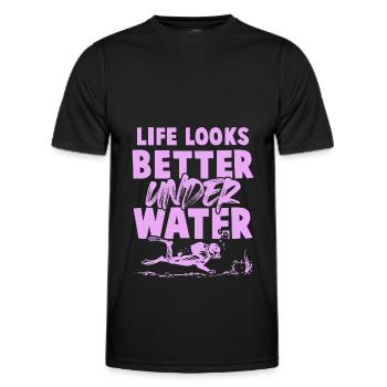 unter wasser tauchen - Männer Funktions-T-Shirt - Schwarz - Vorne - AI Model Male 178 dark (178cm)