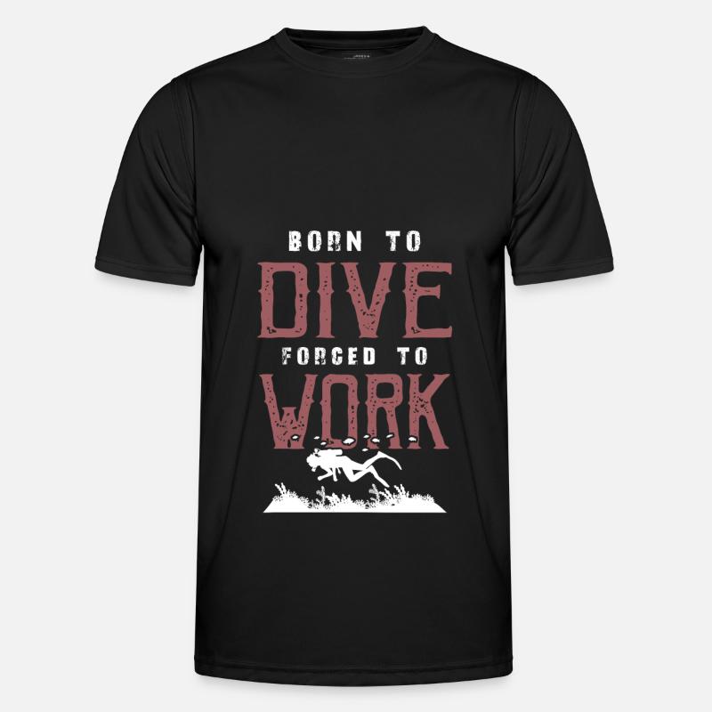 born for diving - Men's Functional T-Shirt - black