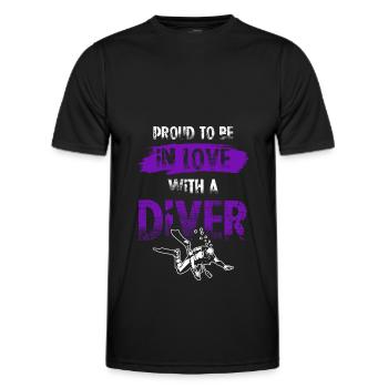 aimer un plongeur - T-shirt sport Homme - noir - Devant - AI Model Male 178 dark (178cm)