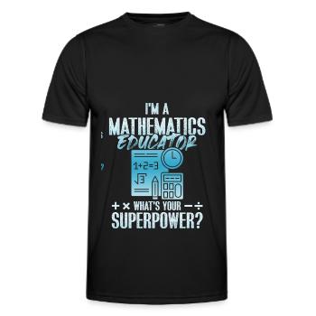 mathematics superpower - Men's Functional T-Shirt - black - Front - AI Model Male 178 dark (178cm)