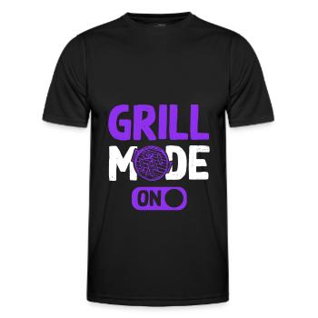 grill mode on - Men's Functional T-Shirt - black - Front - AI Model Male 178 dark (178cm)