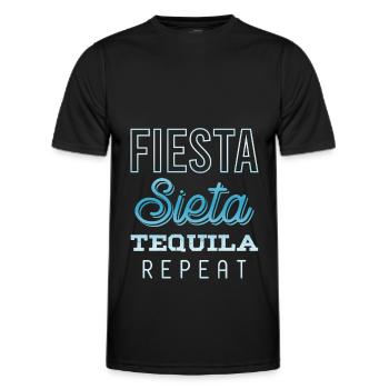 fiesta sieta tequila repeat - Männer Funktions-T-Shirt - Schwarz - Vorne - AI Model Male 178 dark (178cm)