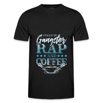 Gangster rap and coffee - Men's Functional T-Shirt - black - Front - AI Model Male 178 dark (178cm)
