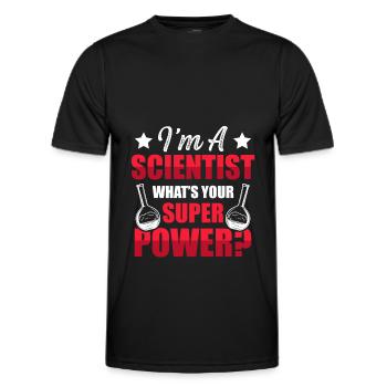 superpower science - Men's Functional T-Shirt - black - Front - AI Model Male 178 dark (178cm)