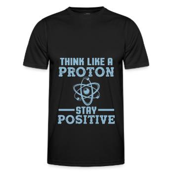 proton atom science - Men's Functional T-Shirt - black - Front - AI Model Male 178 dark (178cm)