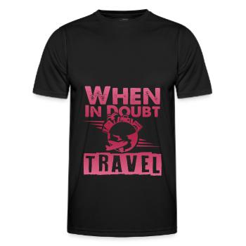 voyage voyage voyage dans le monde - T-shirt sport Homme - noir - Devant - AI Model Male 178 dark (178cm)