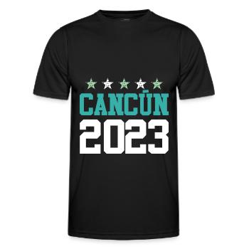 Cancun 2023 - Men's Functional T-Shirt - black - Front - AI Model Male 178 dark (178cm)