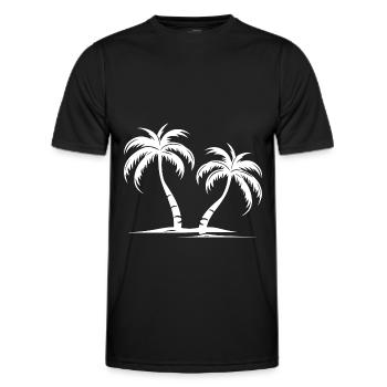 Palmen Insel - Männer Funktions-T-Shirt - Schwarz - Vorne - AI Model Male 178 dark (178cm)