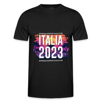 Italia 2023 - Men's Functional T-Shirt - black - Front - AI Model Male 178 dark (178cm)