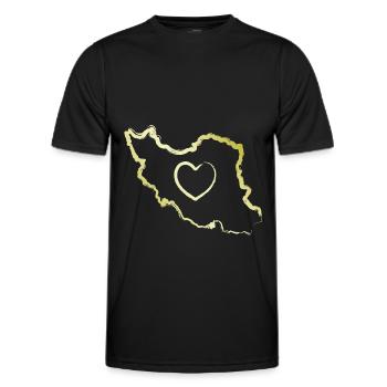 Iran Country Heart Love Persian - Men's Functional T-Shirt - black - Front - AI Model Male 178 dark (178cm)