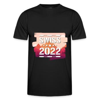 Swiss 2022 - Männer Funktions-T-Shirt - Schwarz - Vorne - AI Model Male 178 dark (178cm)