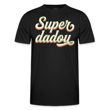 Super Dadou Père Papa 2024 - T-shirt sport Homme - noir - Devant - AI Model Male 178 dark (178cm)