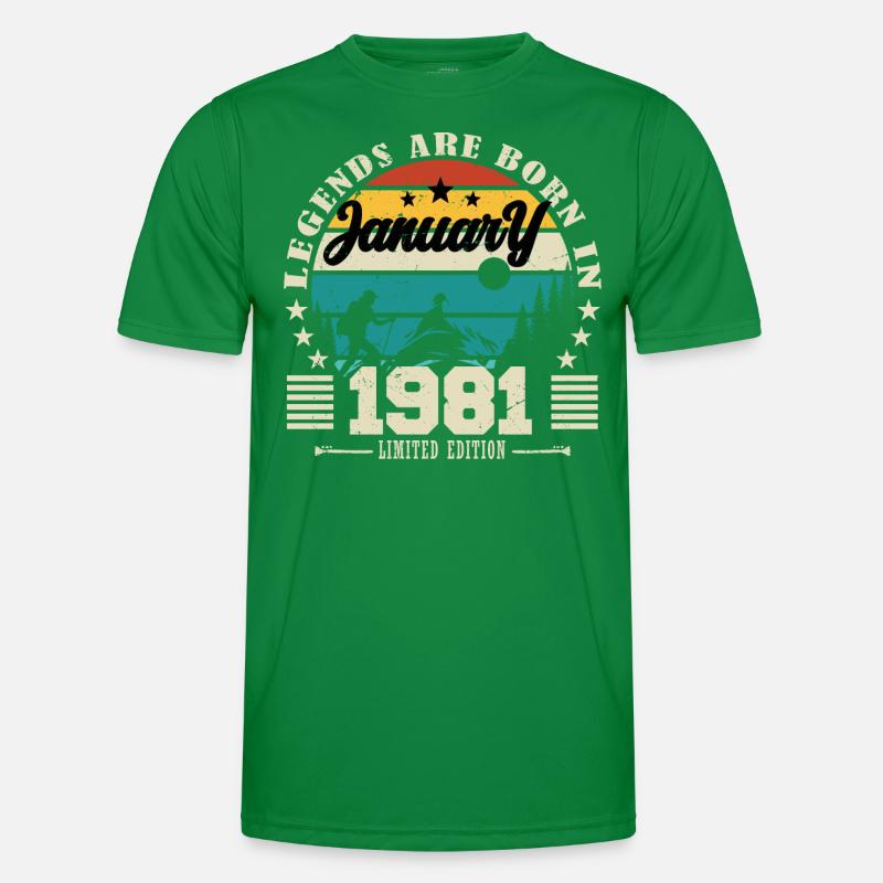 Januar 1981. Geburtstagsgeschenk Januar 1981. Männer Funktions-T-Shirt