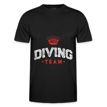 Diving Team Divers - Men's Functional T-Shirt - black - Front - AI Model Male 178 dark (178cm)