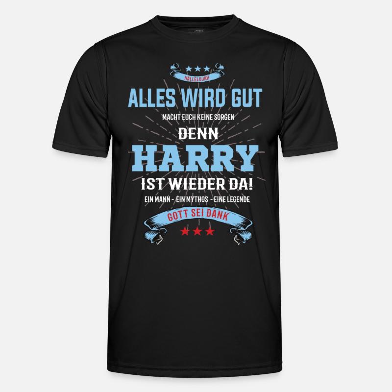 alles wird gut denn Harry Ist da T-Shirt - Männer Funktions-T-Shirt - Schwarz