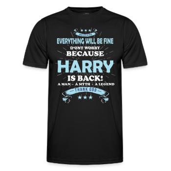 Tout ira bien Harry est de retour - T-shirt sport Homme - noir - Devant - AI Model Male 178 dark (178cm)