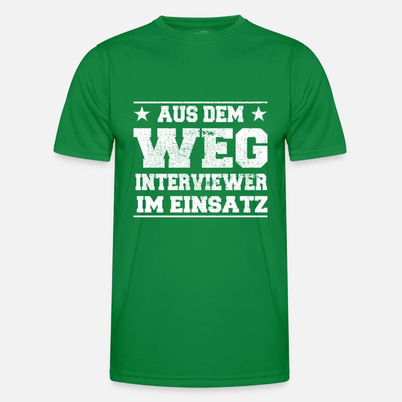 Aus dem Weg Interviewer im Einsatz Design Männer Funktions-T-Shirt