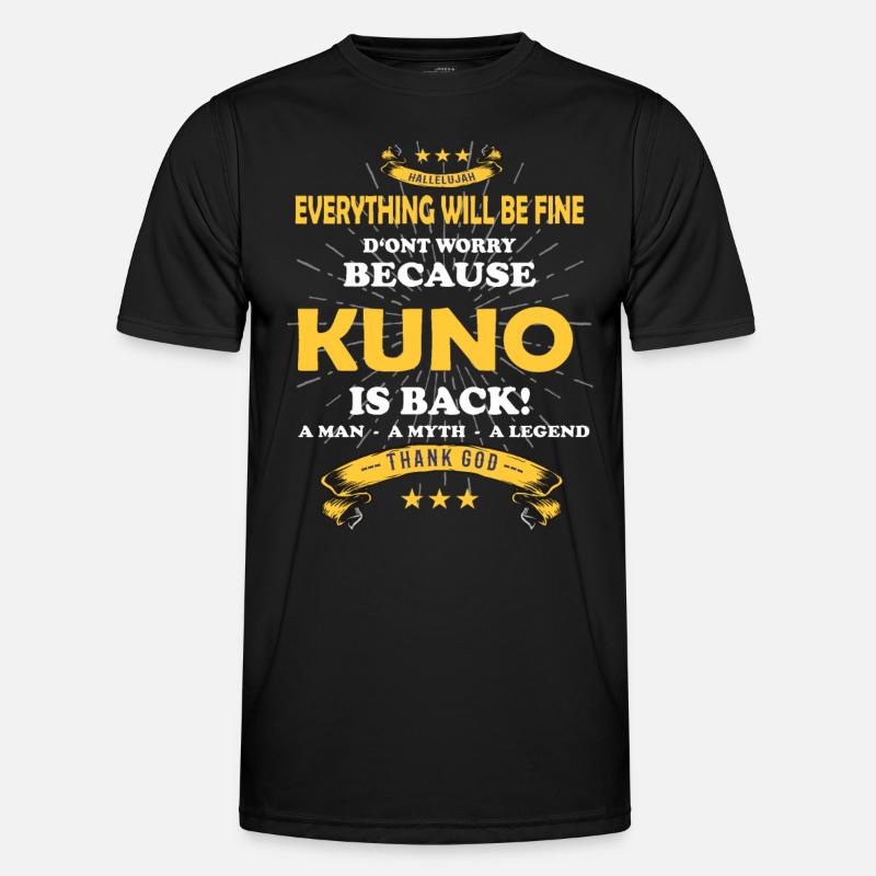 Everything will be fine Kuno Is back - Men's Functional T-Shirt - black