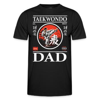 Conception de papa de taekwondo avec un artiste martial - T-shirt sport Homme - noir - Devant - AI Model Male 178 dark (178cm)