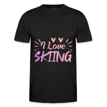 J’adore skier - T-shirt sport Homme - noir - Devant - AI Model Male 178 dark (178cm)