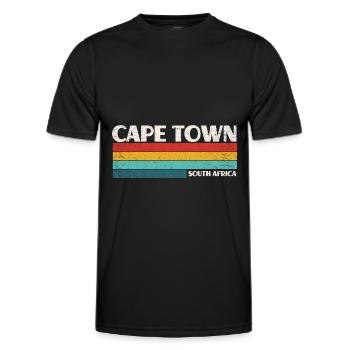 Cape Town South Africa Vintage Retro 70s Cape Town - Men's Functional T-Shirt - black - Front - AI Model Male 178 dark (178cm)