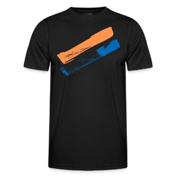 Striche / Pinsel - Farben TUSCHE - Männer Funktions-T-Shirt - Schwarz - Vorne - AI Model Male 178 dark (178cm)