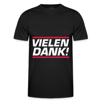 Vielen Dank Danke - Männer Funktions-T-Shirt - Schwarz - Vorne - AI Model Male 178 dark (178cm)