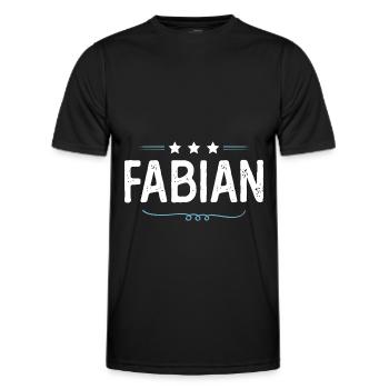 Fabian - Männer Funktions-T-Shirt - Schwarz - Vorne - AI Model Male 178 dark (178cm)