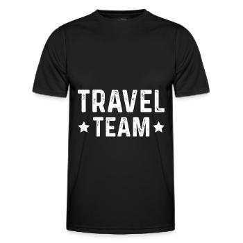 Travel Team - Männer Funktions-T-Shirt - Schwarz - Vorne - AI Model Male 178 dark (178cm)