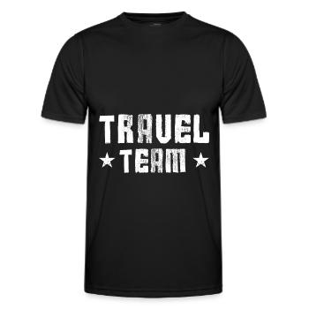 Travel Team - Männer Funktions-T-Shirt - Schwarz - Vorne - AI Model Male 178 dark (178cm)