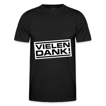 Vielen Dank Danke - Männer Funktions-T-Shirt - Schwarz - Vorne - AI Model Male 178 dark (178cm)