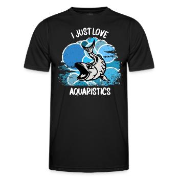 Aquarium Aquarists Fish Ornamental fish Aquaristics - Men's Functional T-Shirt - black - Front - AI Model Male 178 dark (178cm)