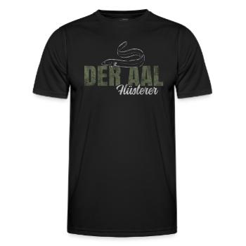 Der Aal Flüsterer - Männer Funktions-T-Shirt - Schwarz - Vorne - AI Model Male 178 dark (178cm)