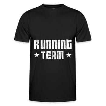 Équipe de course à pied - T-shirt sport Homme - noir - Devant - AI Model Male 178 dark (178cm)