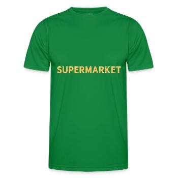 Supermarket Logic for men and women - Men's Functional T-Shirt - kelly green - Front - AI Model Male 178 dark (178cm)