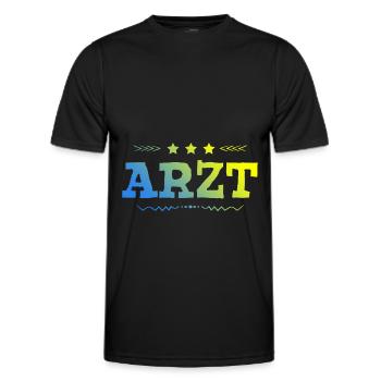 Arzt Beruf - Männer Funktions-T-Shirt - Schwarz - Vorne - AI Model Male 178 dark (178cm)