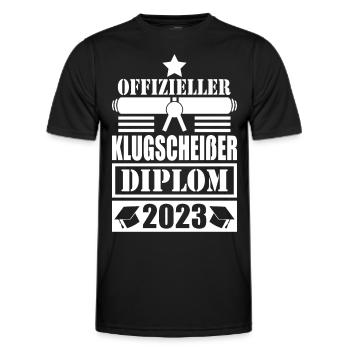 Diplom Abschluss 2023 offizieller Klugscheißer - Männer Funktions-T-Shirt - Schwarz - Vorne - AI Model Male 178 dark (178cm)