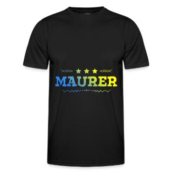 Maurer Beruf - Männer Funktions-T-Shirt - Schwarz - Vorne - AI Model Male 178 dark (178cm)