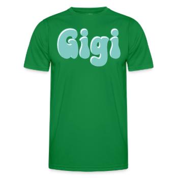 Nom Fille Gigi Rétro Prénom Gigi Couple - T-shirt sport Homme - vert - Devant - AI Model Male 178 dark (178cm)