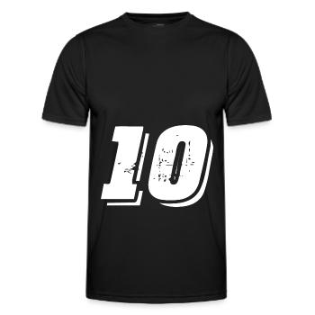 Symbole de 10 chiffres - T-shirt sport Homme - noir - Devant - AI Model Male 178 dark (178cm)