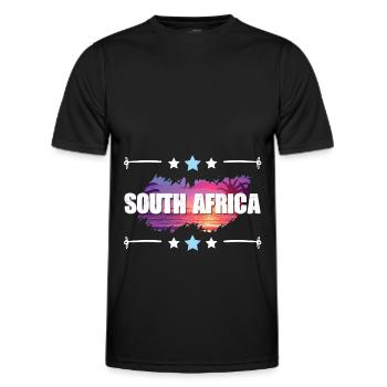 South Africa - Men's Functional T-Shirt - black - Front - AI Model Male 178 dark (178cm)