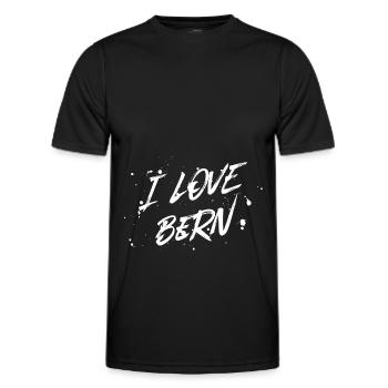 I Love Bern - Men's Functional T-Shirt - black - Front - AI Model Male 178 dark (178cm)