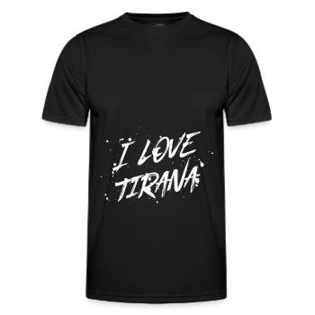 I Love Tirana - Men's Functional T-Shirt - black - Front - AI Model Male 178 dark (178cm)