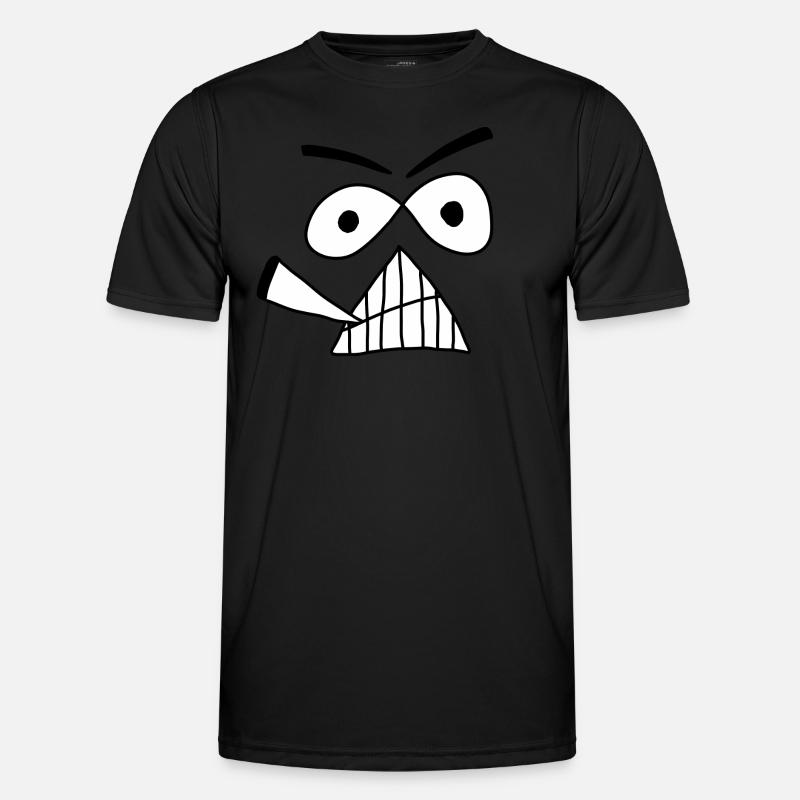 Cooles Grumpy Face schwarz- Weska Face Kollektiom Männer Funktions-T-Shirt