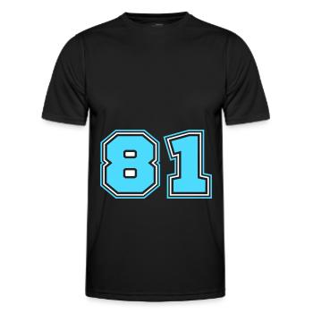 81 Number number - Men's Functional T-Shirt - black - Front - AI Model Male 178 dark (178cm)