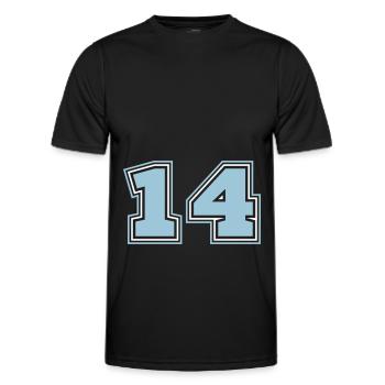 14 Numéro de numéro - T-shirt sport Homme - noir - Devant - AI Model Male 178 dark (178cm)
