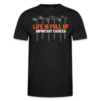 Golf Golfschläger - Männer Funktions-T-Shirt - Schwarz - Vorne - AI Model Male 178 dark (178cm)