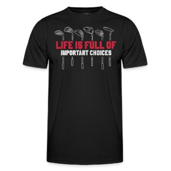 Golf Golfschläger - Männer Funktions-T-Shirt - Schwarz - Vorne - AI Model Male 178 dark (178cm)